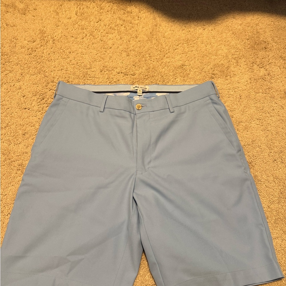 Peter Millar Sky Blue Flat Front Shorts